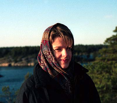 Anna at Hölö in winter -91